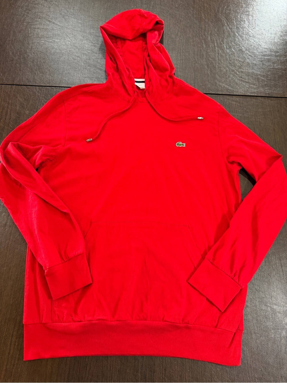 Lacoste Red Men's Hoodie Sweatshirt Regular Fit Sz L